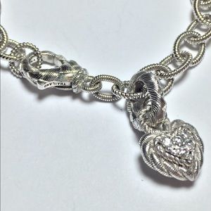 Judith Ripka Sterling Heart Charm Bracelet